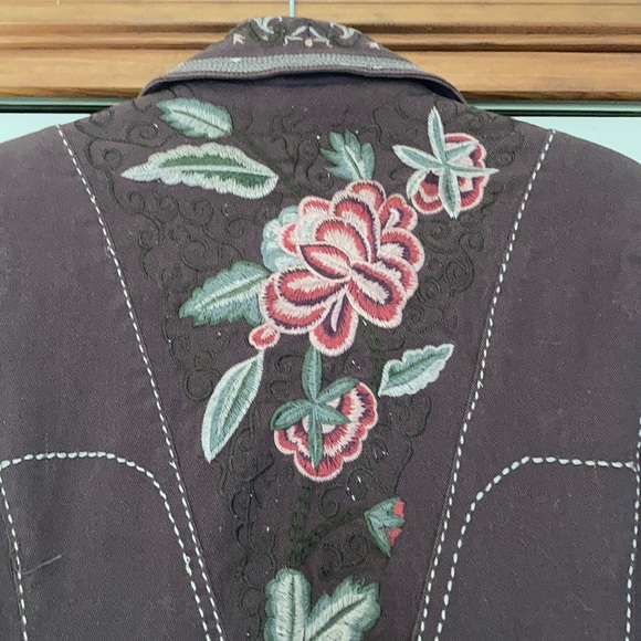 Embroidered Denim Coat - Picture 5 of 14